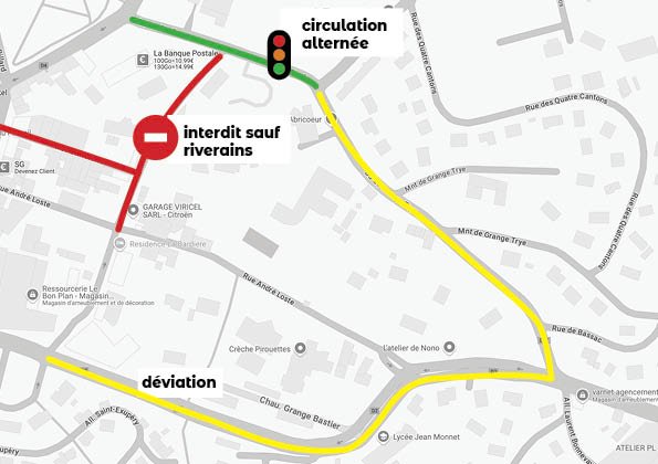 Saint-Symphorien-sur-Coise : la circulation perturbée pendant deux semaines pour des travaux Enedis