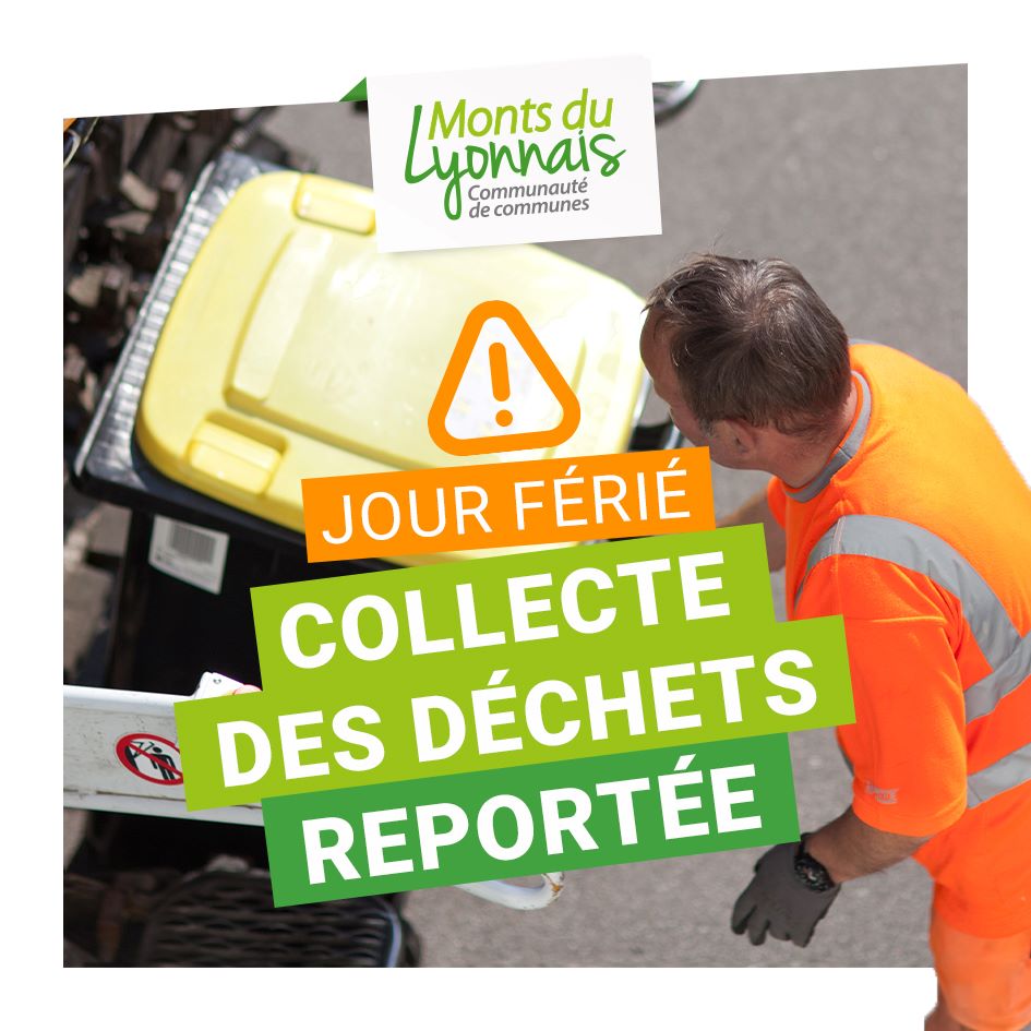 Collecte des déchets : changements à noter pour le 11 novembre dans les Monts du Lyonnais