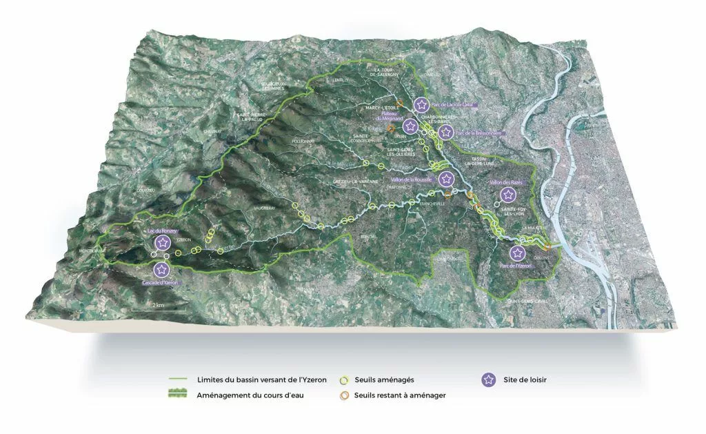Un plan de 27 millions d'euros pour protéger l'eau du bassin de l'Yzeron d'ici 2028 1 carte bassin yzeron