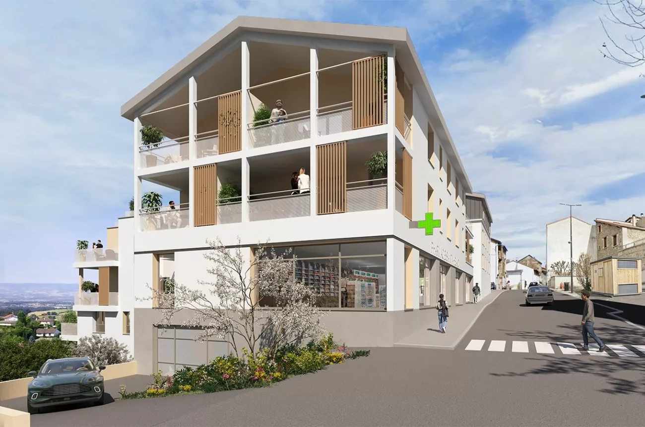 La nouvelle Résidence Évasion redessine l'avenir du centre-bourg de Saint-Héand 1 La Résidence Évasion proposera donc 25 logements allant du T1 au T4 - © B612 Promotion
