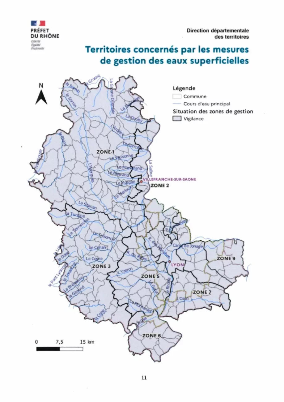 carte vigilance secheresse rhone