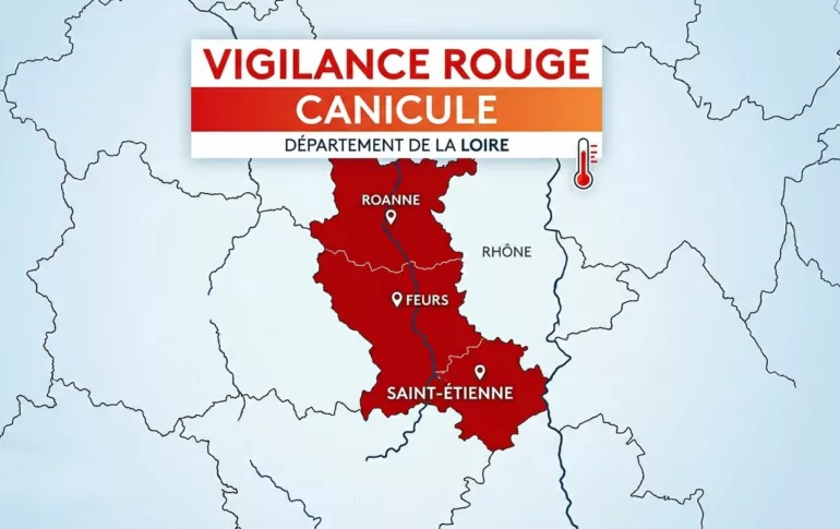 La Loire bascule en alerte rouge canicule avec des températures frôlant les 40 degrés